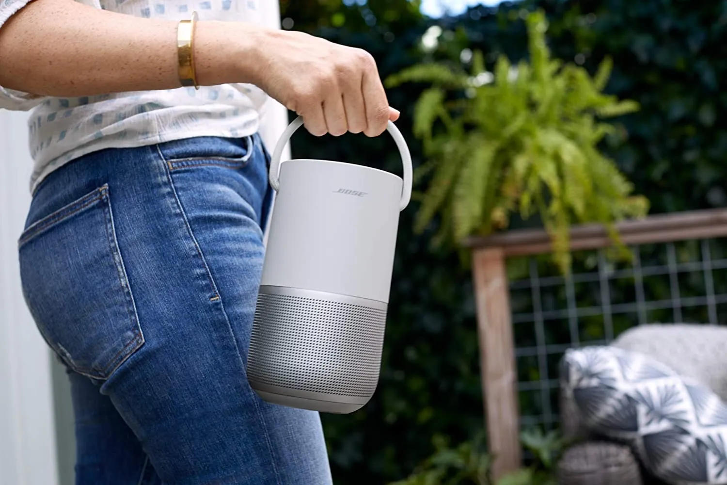 Bose PHS Portable Smart Wireless Bluetooth Speaker, 360 Sound, (Silver) 829393-5300