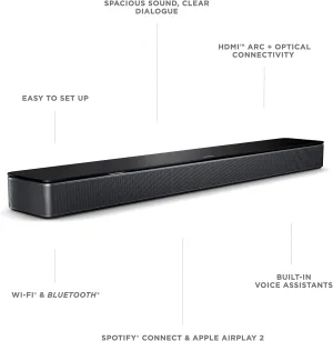 Bose Smart Soundbar 600 Dolby Atmos, Bluetooth connectivity, Black 873973-5100