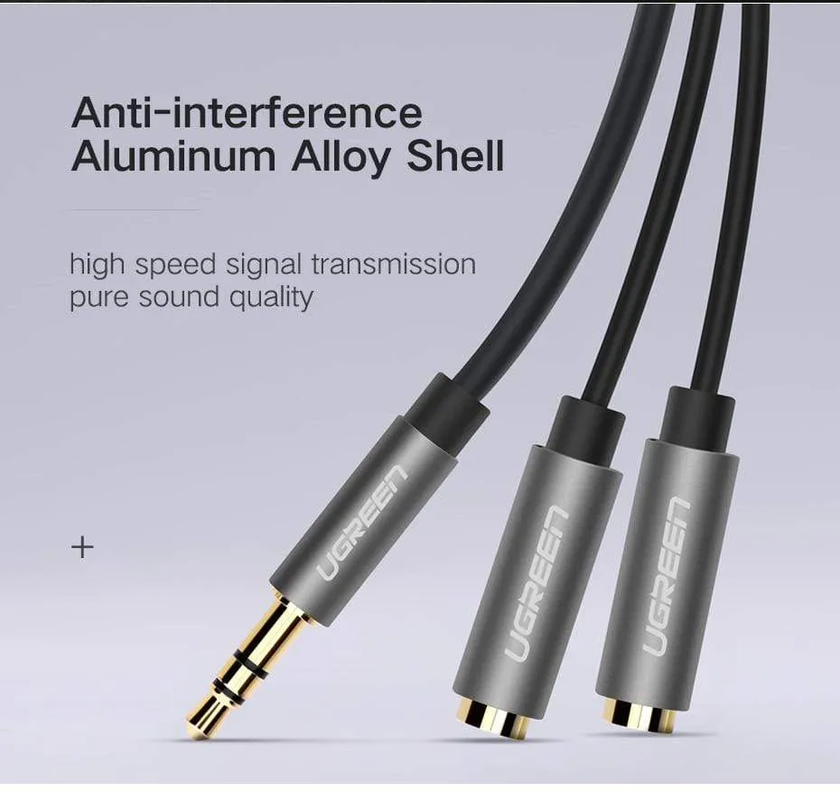 Headphone Splitter, 3.5mm Audio Stereo Y Splitter Extension Cable Male to Female Dual Headphone Jack Adapter for Earphone