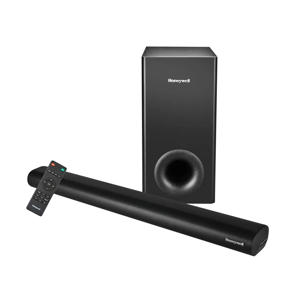 Honeywell Trueno U3000 160W 2.1 Channel Soundbar with Wired Subwoofer, HDMI ARC, Optical, Bluetooth & Remote  Black