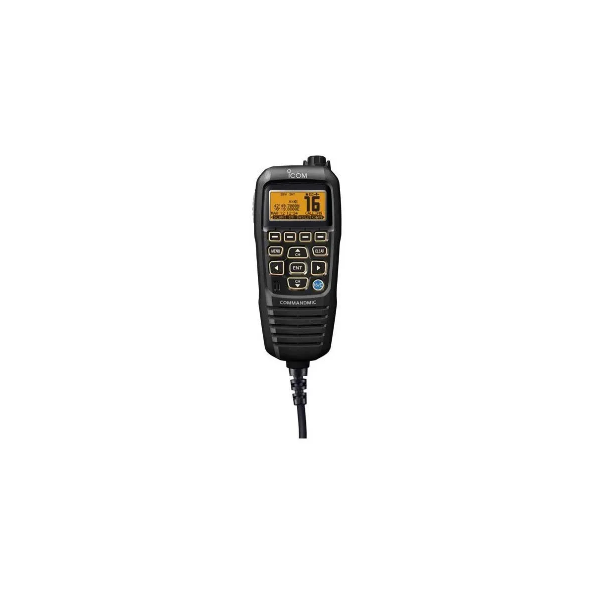 iCom HM195B Command Mic Black - Orange LCD for M506/GE and M400BB