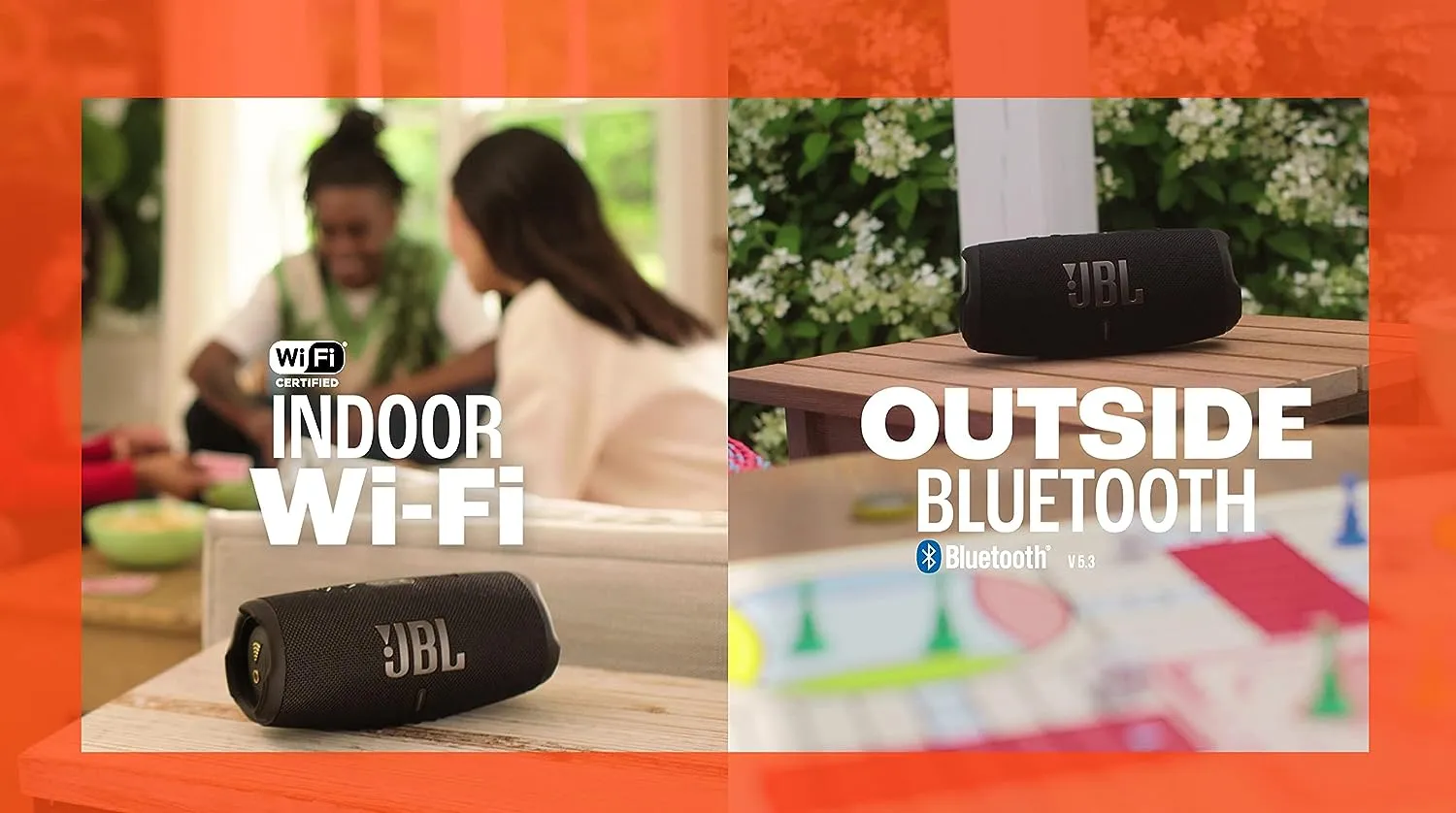 JBL Charge 5 Wi-Fi, Wireless Portable Bluetooth Speaker, Original Pro Sound, 20 Hours Playtime, Deep Bass, Built-in Powerbank, Wi-Fi with AirPlay, IP67 Water & Dustproof