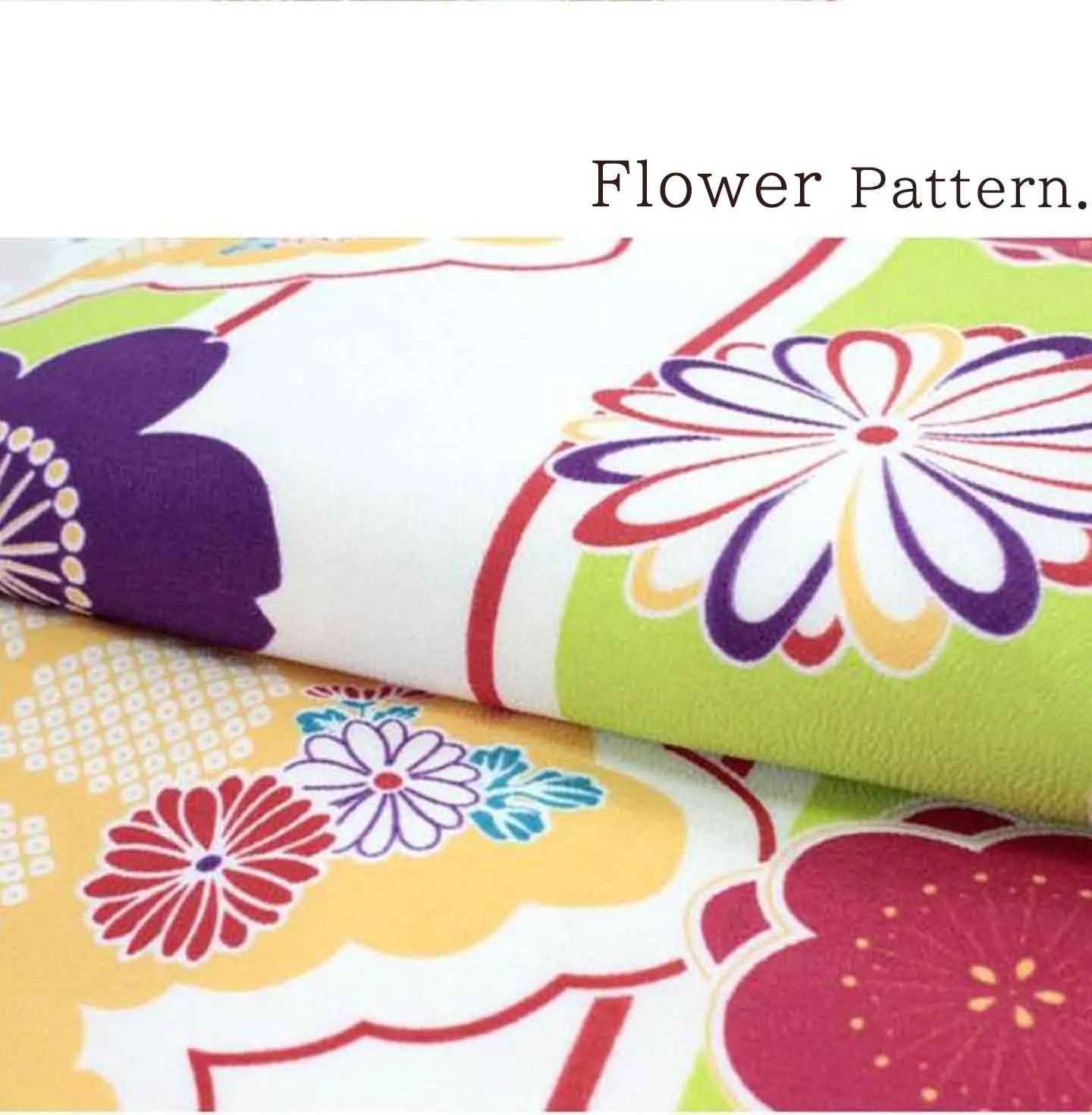 Kimono 4 Piece Coordinate Set / Kimono, Obi, Obi-age, Obi-jime / tailored L Size/white flowers