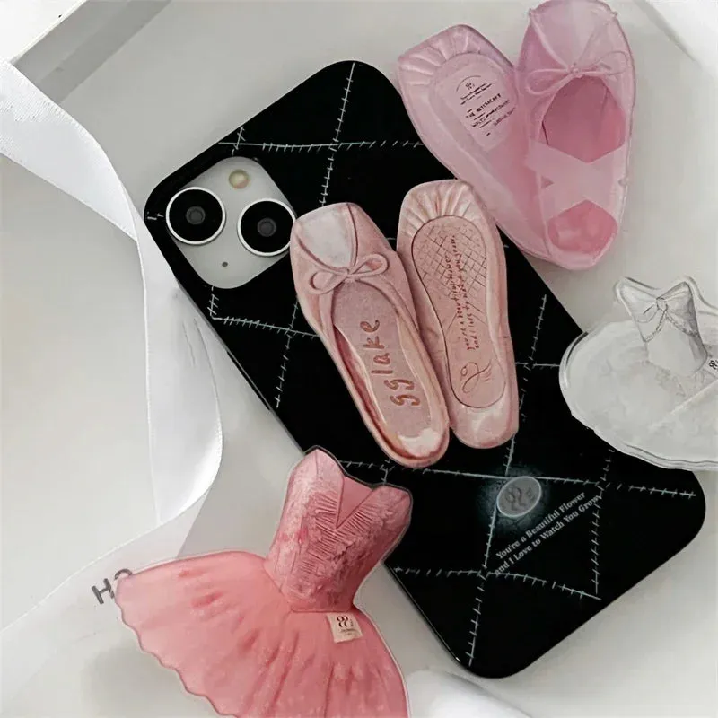 Korea Cute Ballet Shoes Bracket Phone Grip Tok TuTu Skirt Griptok Holder for IPhone Samsung Universal Accessories Socket Holder