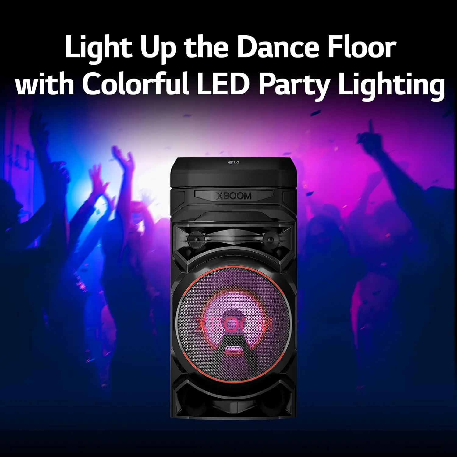 LG XBOOM RNC5 Party Speaker, Multi Color Lighting, Karaoke Feature, 1 Mic   1 Guitar Input, Wireless Party Link, USB, Bluetooth Connection, XBOOM App