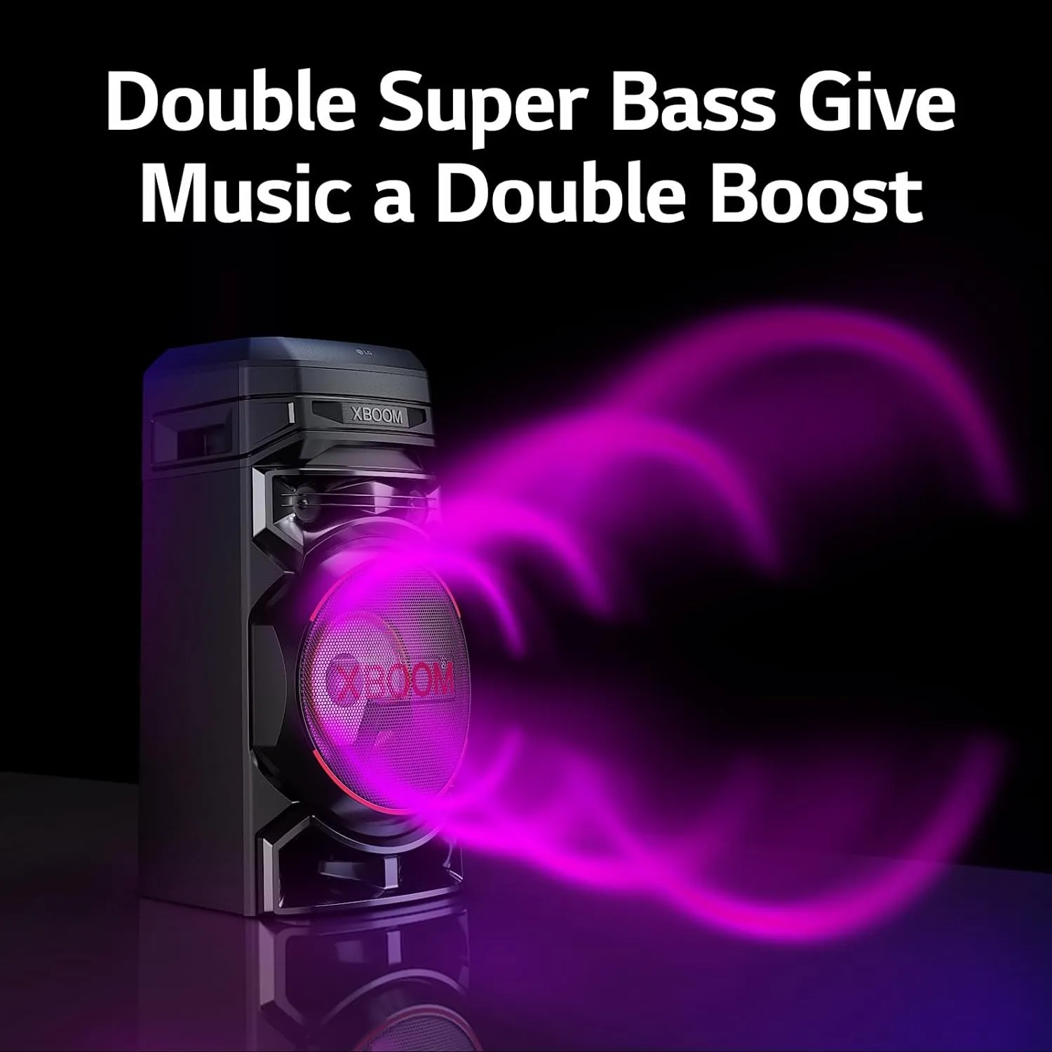 LG XBOOM RNC5 Party Speaker, Multi Color Lighting, Karaoke Feature, 1 Mic   1 Guitar Input, Wireless Party Link, USB, Bluetooth Connection, XBOOM App