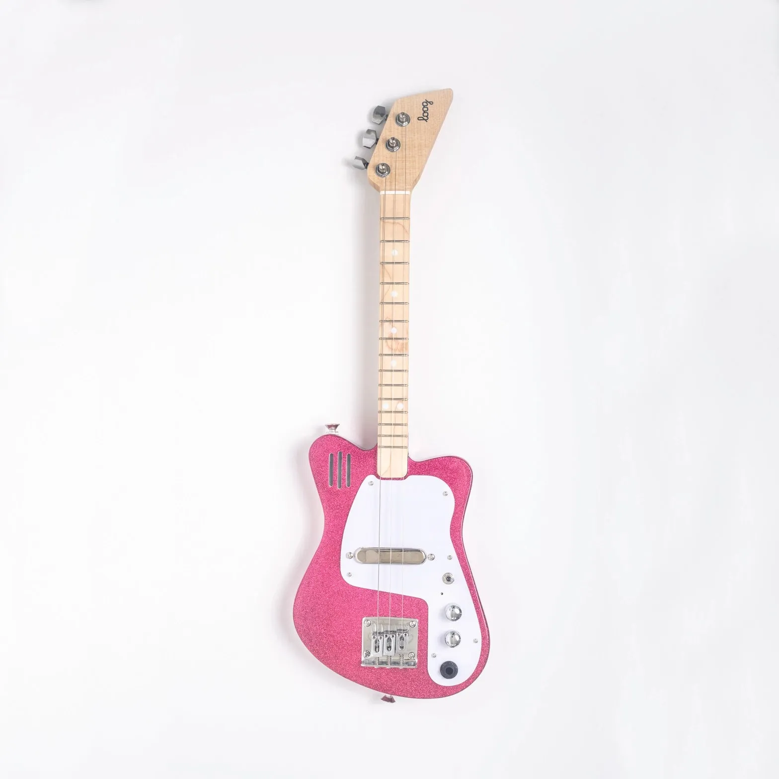 Loog Mini Electric Guitar in Sparkle Pink
