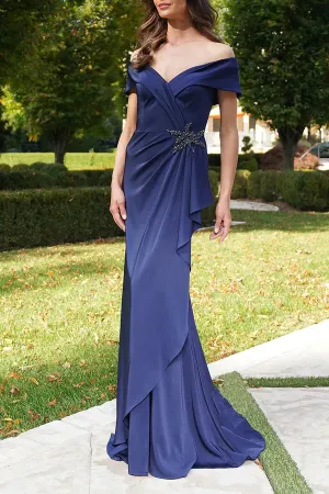 Luolandi Speaker off shoulder beaded decal mother of the bride dress Beautiful
