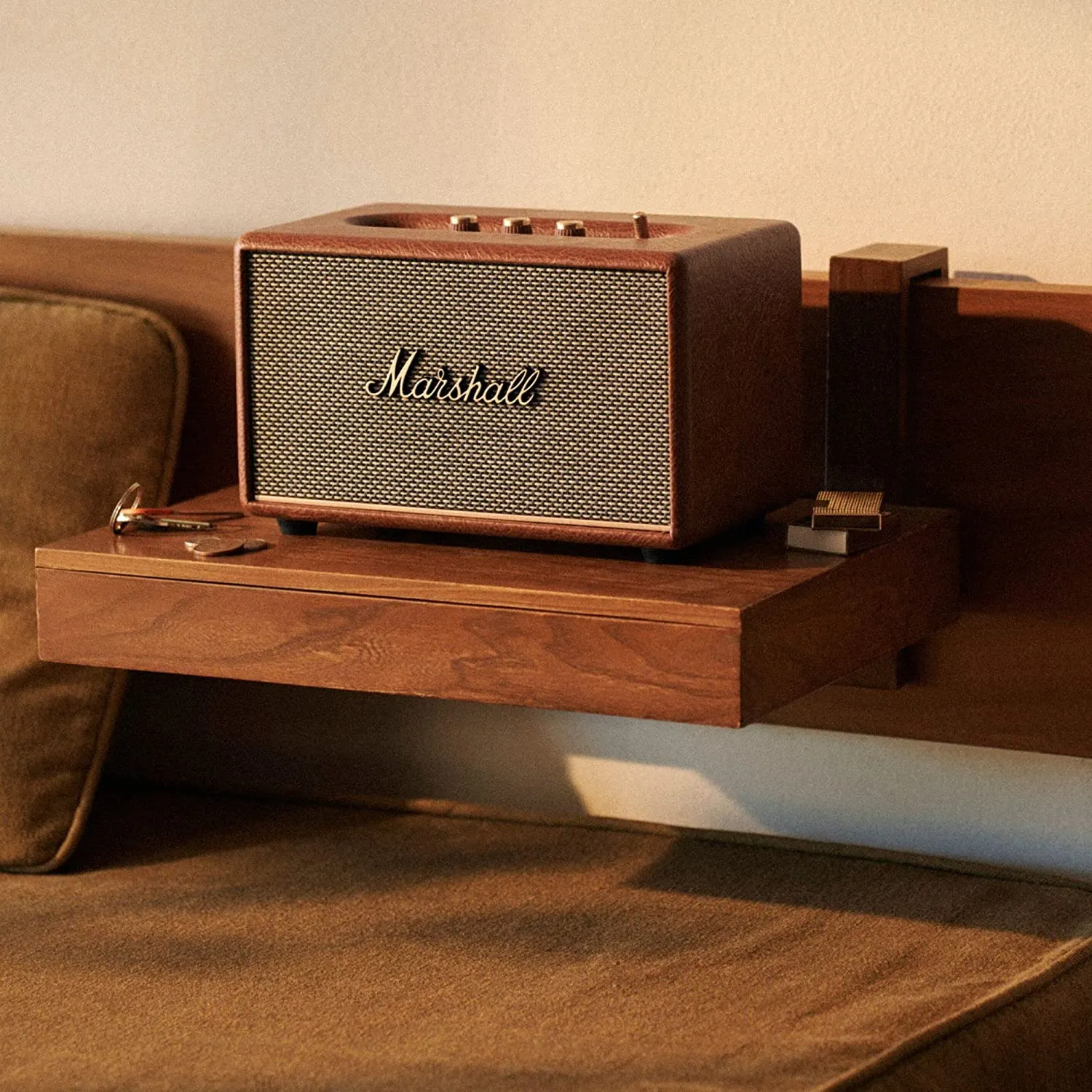 Marshall Acton III Bluetooth Speaker  Gen 3 with Wider Stereo Sound, Dynamic Loudness & Sustainable Design  Brown