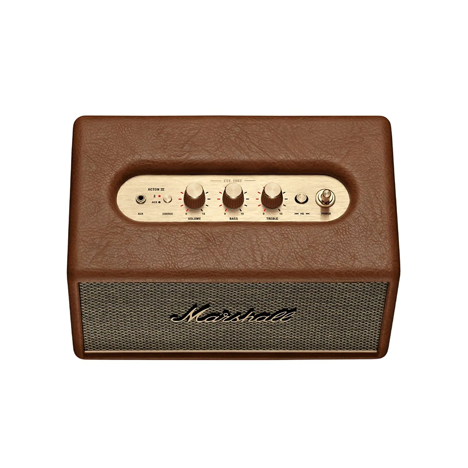Marshall Acton III Bluetooth Speaker  Gen 3 with Wider Stereo Sound, Dynamic Loudness & Sustainable Design  Brown