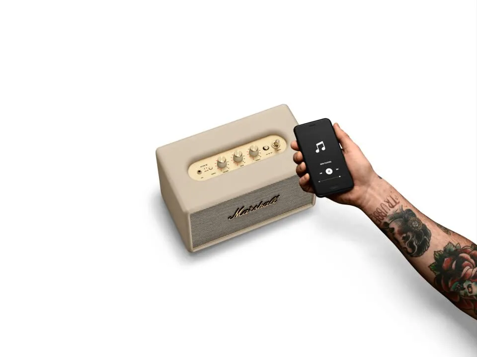 Marshall Acton III Bluetooth Speaker  Gen 3 with Wider Stereo Sound, Sustainable Design & Bluetooth 5.2  Cream