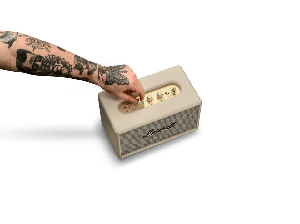 Marshall Acton III Bluetooth Speaker  Gen 3 with Wider Stereo Sound, Sustainable Design & Bluetooth 5.2  Cream