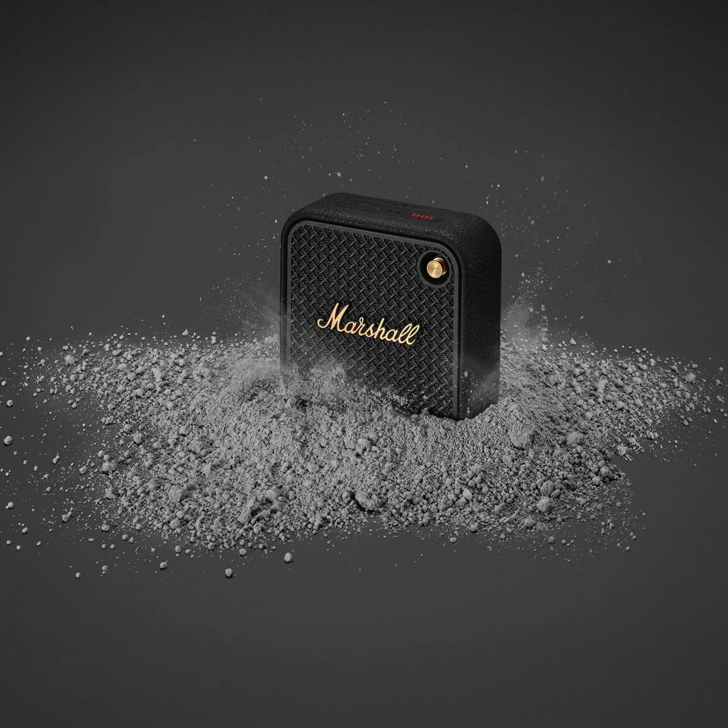 Marshall Willen II Portable Bluetooth Speaker with 17  Hours of Portable Playtime, Dust & Waterproof (IP67) - Black & Brass.