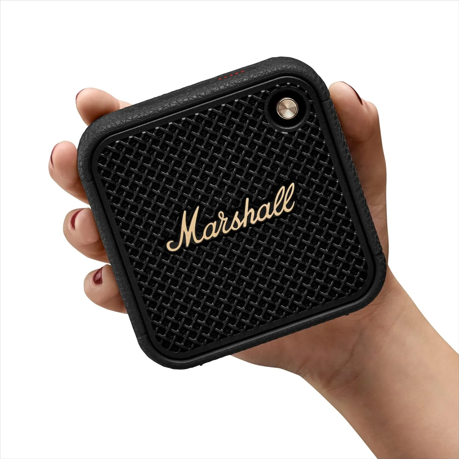 Marshall Willen II Portable Bluetooth Speaker with 17  Hours of Portable Playtime, Dust & Waterproof (IP67) - Black & Brass.