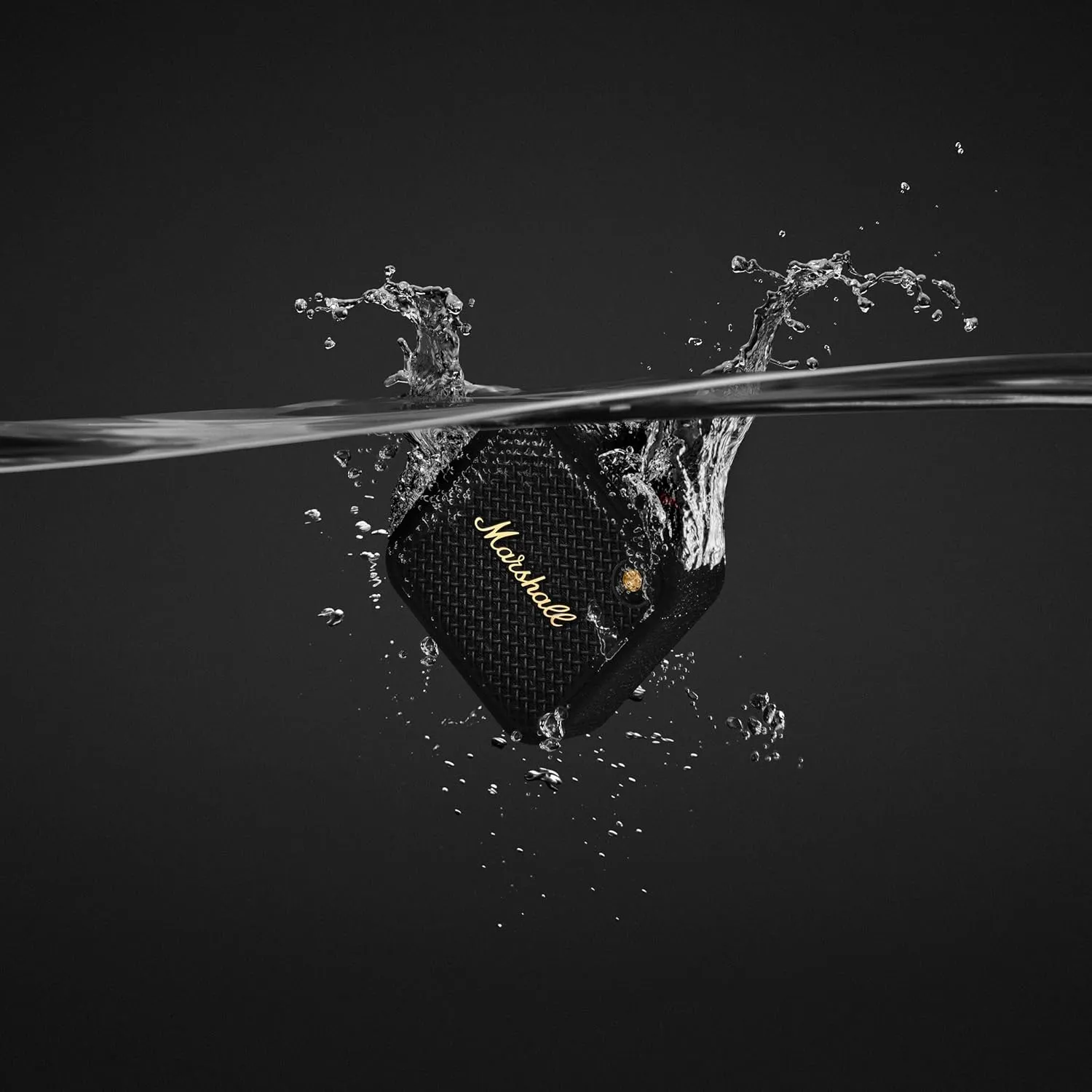 Marshall Willen II Portable Bluetooth Speaker with 17  Hours of Portable Playtime, Dust & Waterproof (IP67) - Black & Brass.
