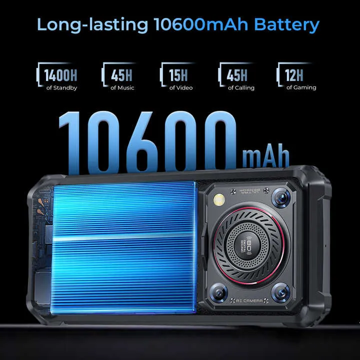 OUKITEL WP36 6.52" HD  Display 8GB 128GB 10600mAh Android 13  هاتف OUKITEL WP36 الذكي المتين بشاشة عالية الدقة مقاس 6.52 بوصة