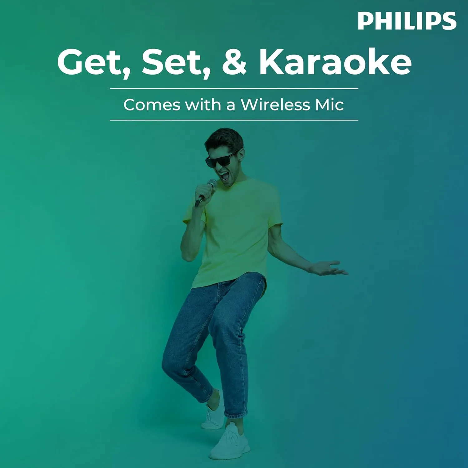 Philips Audio SPA9085 2.0CH 100W Multimedia Tower Speakers with Wireless Microphone,Multi-Connectivity Option with Supporting USB, AUX, FM,Mic & Thumping Bass with Karaoke(Black)