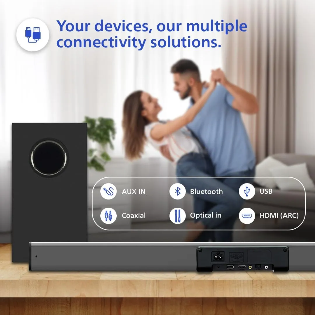 PHILIPS Audio TAB4228/94 2.1Ch 160W Bluetooth Soundbar With Woofer