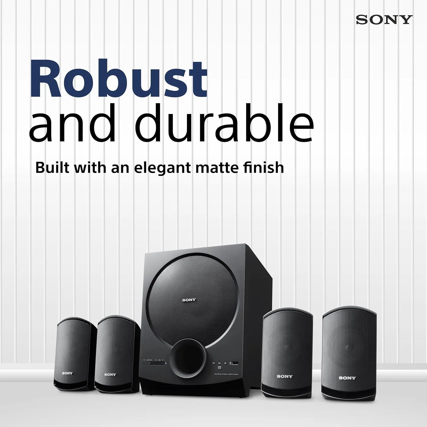 Sony SA-D40M2 4.1ch Home Theatre Speaker with 100W Power Output and Powerful Subwoofer - Black