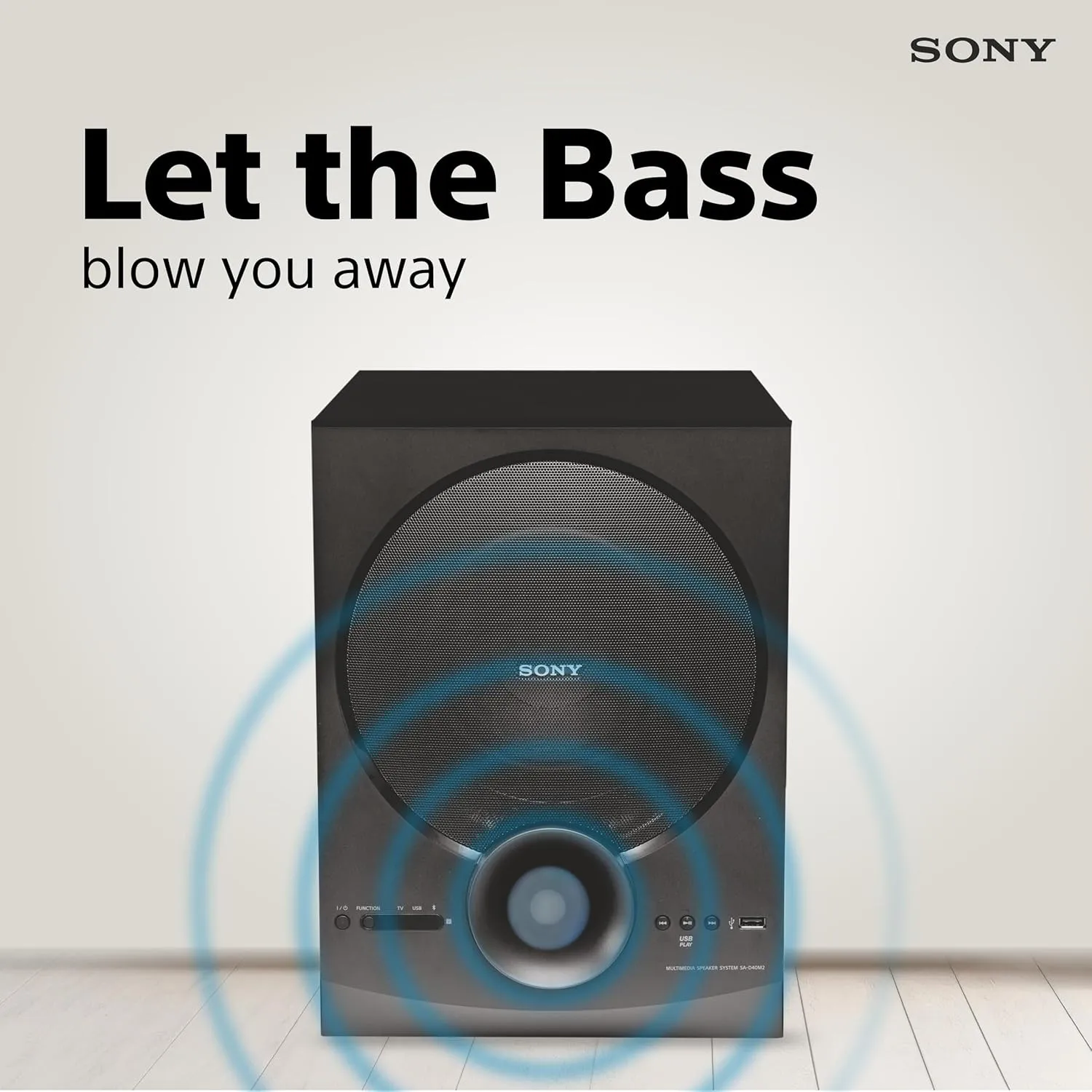 Sony SA-D40M2 4.1ch Home Theatre Speaker with 100W Power Output and Powerful Subwoofer - Black