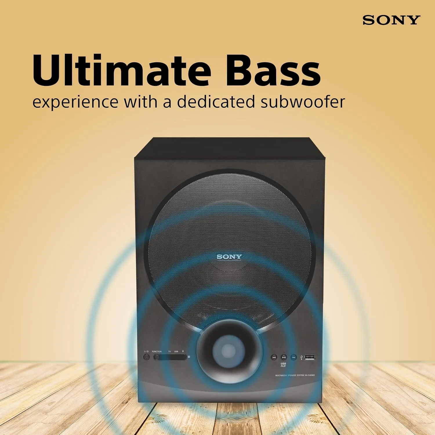 Sony SA-D40M2 4.1ch Home Theatre Speaker with 100W Power Output and Powerful Subwoofer - Black