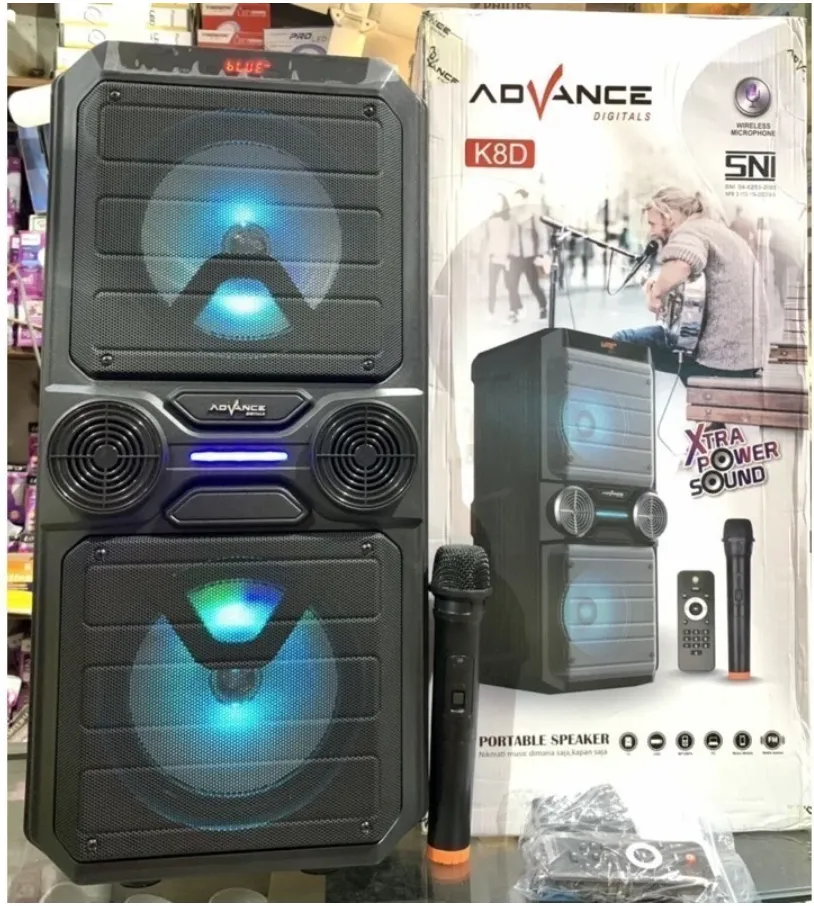 Speaker Advance Speaker Meeting K8D 8 inch double woofer / Speaker Koper Blutot dan karaoke