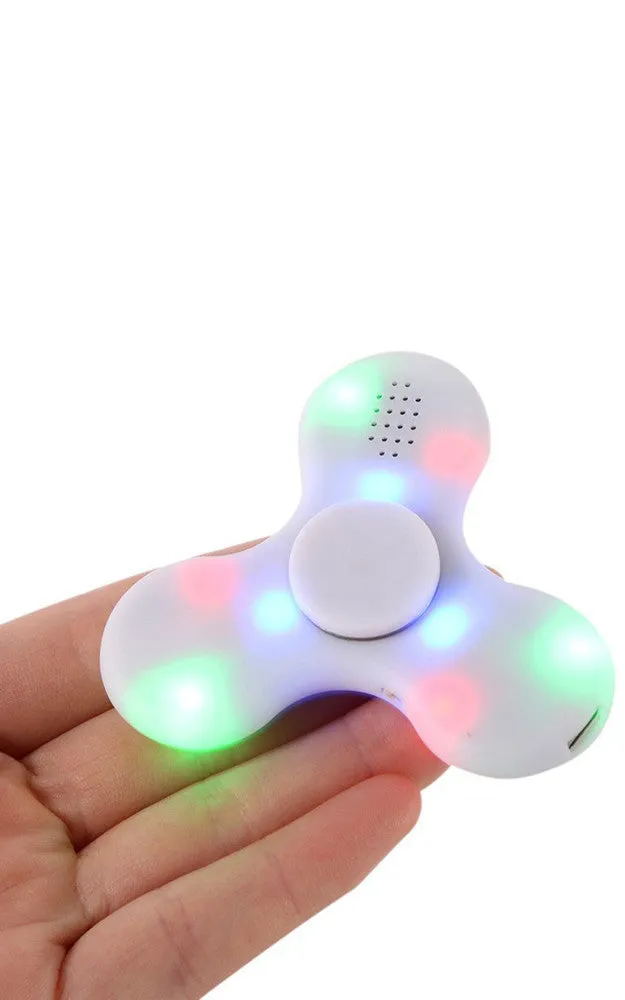T01-30 White LED Light Switch Bluetooth Speaker Music Fidget Spinner