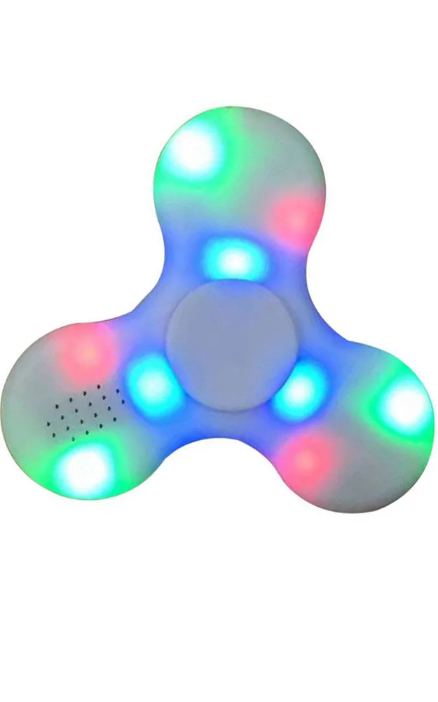 T01-30 White LED Light Switch Bluetooth Speaker Music Fidget Spinner