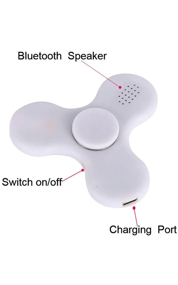 T01-30 White LED Light Switch Bluetooth Speaker Music Fidget Spinner