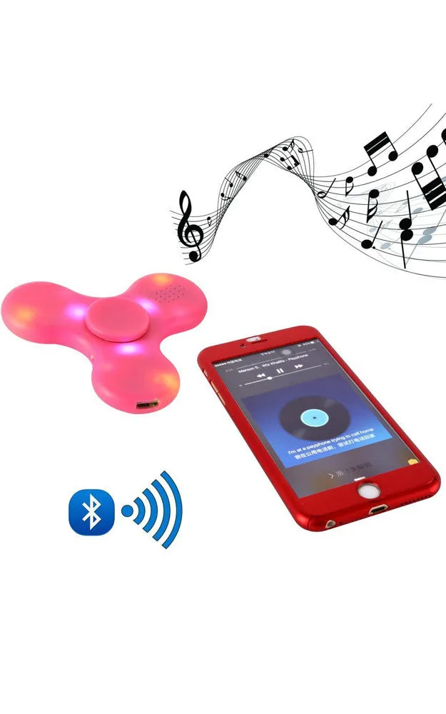 T01-30 White LED Light Switch Bluetooth Speaker Music Fidget Spinner